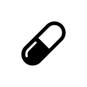 Simple Solid Capsule Icon Shape Representation vector