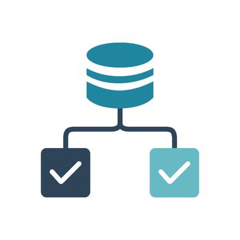 base de datos proceso conexión estructura icono vector
