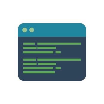 Clean terminal coding screen vector