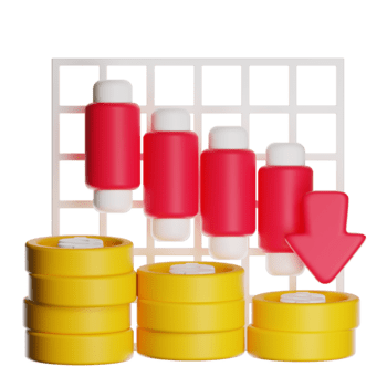 mercato diminuire 3d icona png