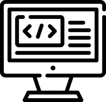 linear coding line icon vector
