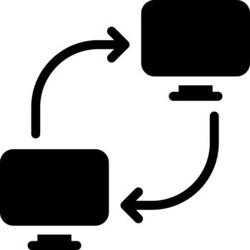 sólido datos transferir glifo icono vector