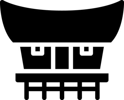 edificio sólido glifo icono vector