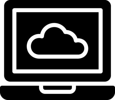 solid cloud glyph icons vector