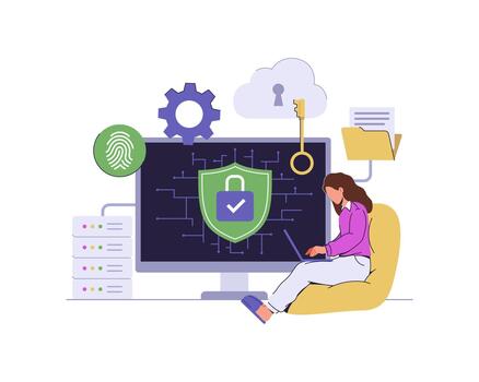 Secure Cloud Server vector