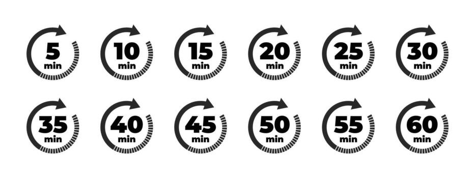 cuenta regresiva Temporizador minuto intervalo conjunto vector