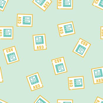 csv file format document seamless pattern vector