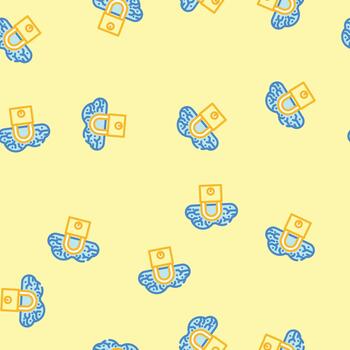 security lock cloud computing seamless pattern vector