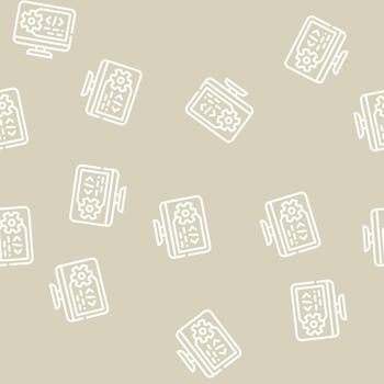 trabajando código computadora pantalla línea sin costura modelo vector