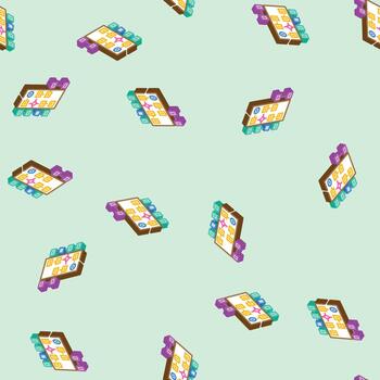 algorithm flowchart machine learning isometric icon seamless pattern vector