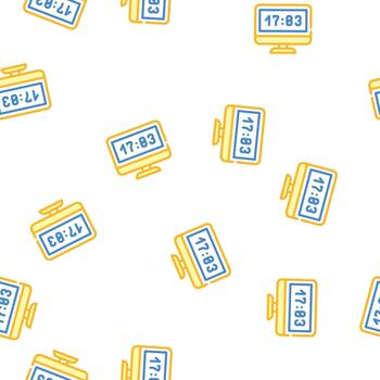computer clock seamless pattern vector