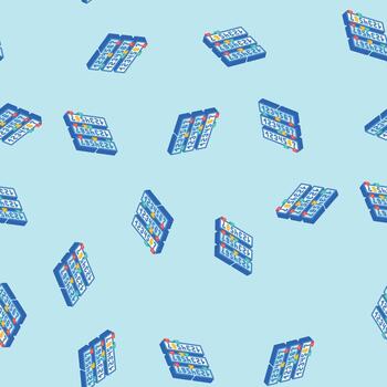binary search algorithm isometric icon seamless pattern vector