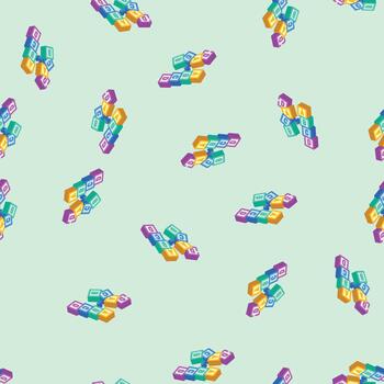 sorting algorithm isometric icon seamless pattern vector