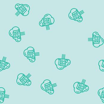 cloud computing software line seamless pattern vector