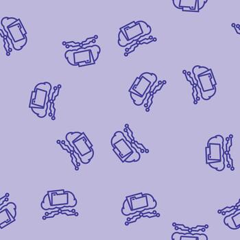 storage cloud computing line seamless pattern vector