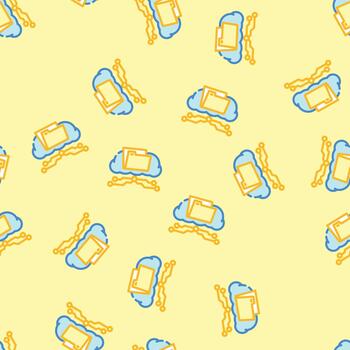 storage cloud computing seamless pattern vector