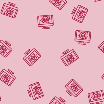 full stack development software line seamless pattern vector