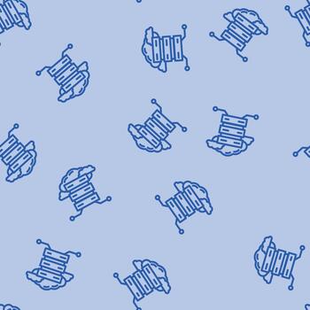database cloud computing line seamless pattern vector