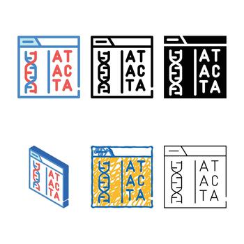 decoding dna code range color icon vector