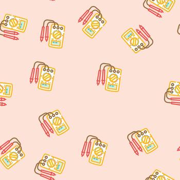 multimeter testing electronics seamless pattern vector