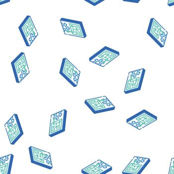 engineering processing isometric icon seamless pattern vector