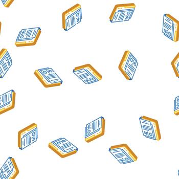 documento carpeta isométrica icono sin costura modelo vector
