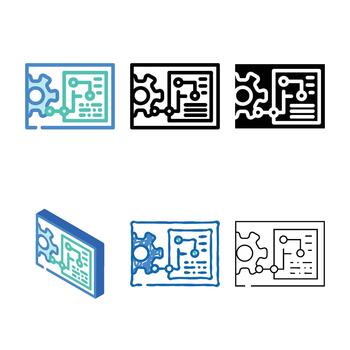 engineering forms processing color icon vector