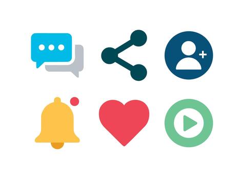 Digital Interface Function Icons Set vector