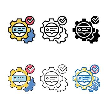stylized tutorial processing color icon vector