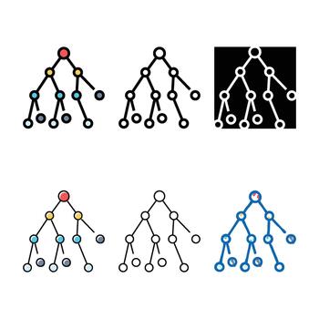 range binary search algorithm color icon vector
