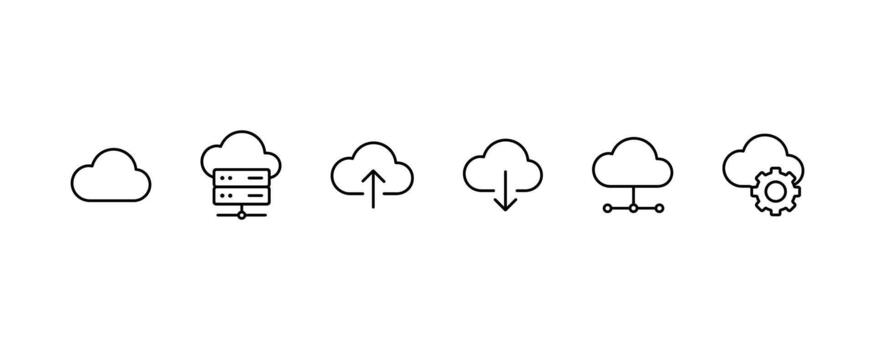 Cloud computing icons vector