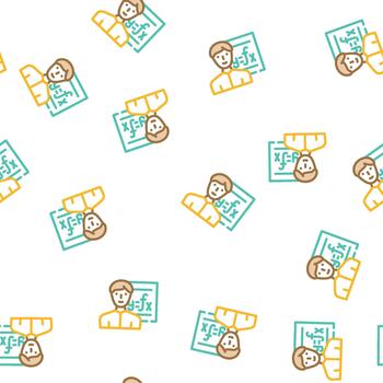 mathematician variations engineer worker seamless pattern vector