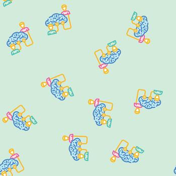 stylized collaboration cloud computing seamless pattern vector
