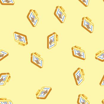 code optimization analyst isometric icon seamless edition pattern vector