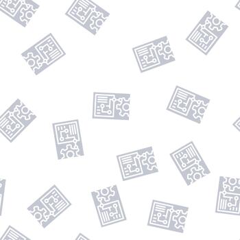 engineering processing multipack glyph seamless pattern vector