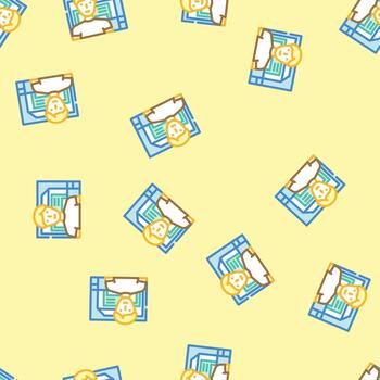 computer engineer worker seamless set pattern vector