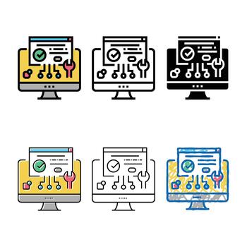 enchufar estilos programa color icono simplificado vector