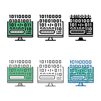 microcode styles development color icon set vector