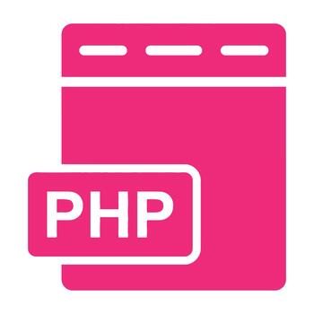 PHP File Icon Symbol Representing Web Development Scripting Language for Programming Projects vector
