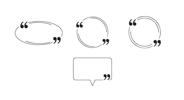 Quotation Marks Frames Dialog Bubble Design Elements vector