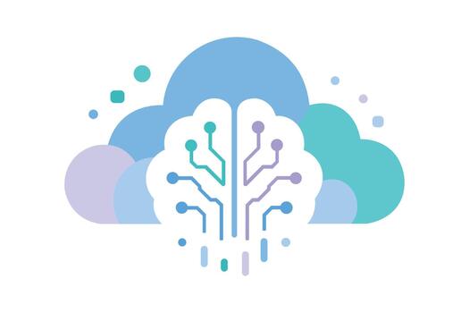 artificial inteligencia digital cerebro nube informática concepto vector