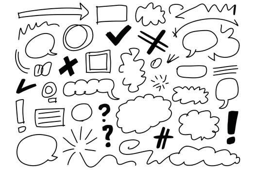 Doodle elements pack vector