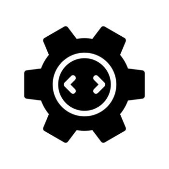 codificación desarrollo engranaje soporte icono vector