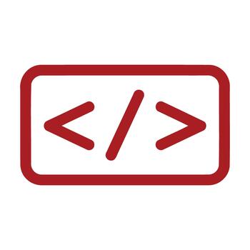 código soportes icono, representa programación, codificación, web desarrollo, y software desarrollo. vector