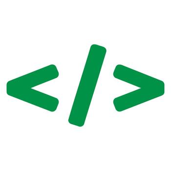verde código soportes símbolo, programación, desarrollo, y software Ingenieria concepto icono. vector