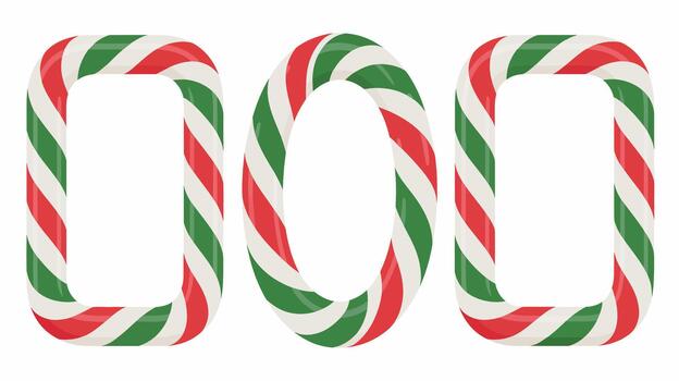 Candy Cane Frames Elements Collection vector