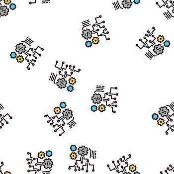 code and settings working process seamless pattern vector