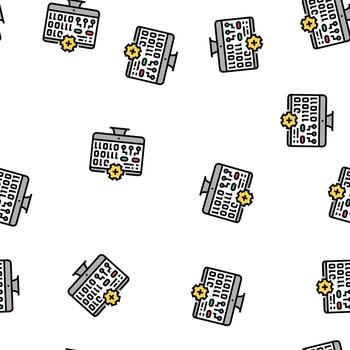 school computer seamless pattern vector