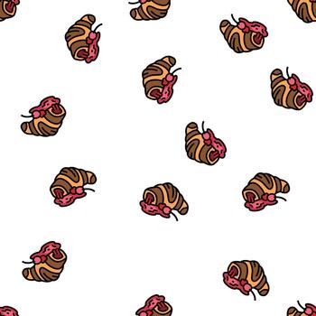 cherry pastry seamless pattern vector