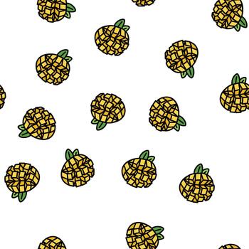 slice mango cube leaf seamless pattern vector